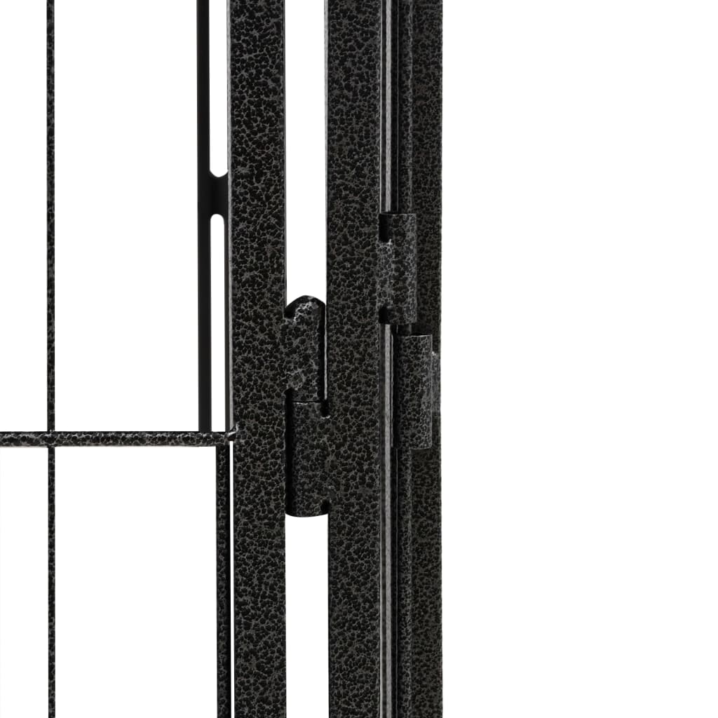 vidaXL Hondenkennel 8 panelen 100x50 cm gepoedercoat staal zwart