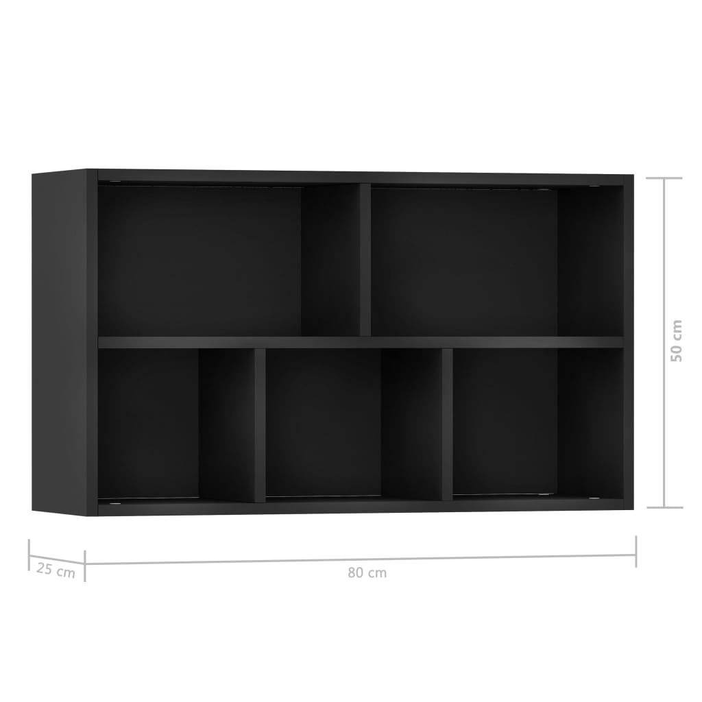 vidaXL Boekenkast/dressoir 50x25x80 cm bewerkt hout zwart
