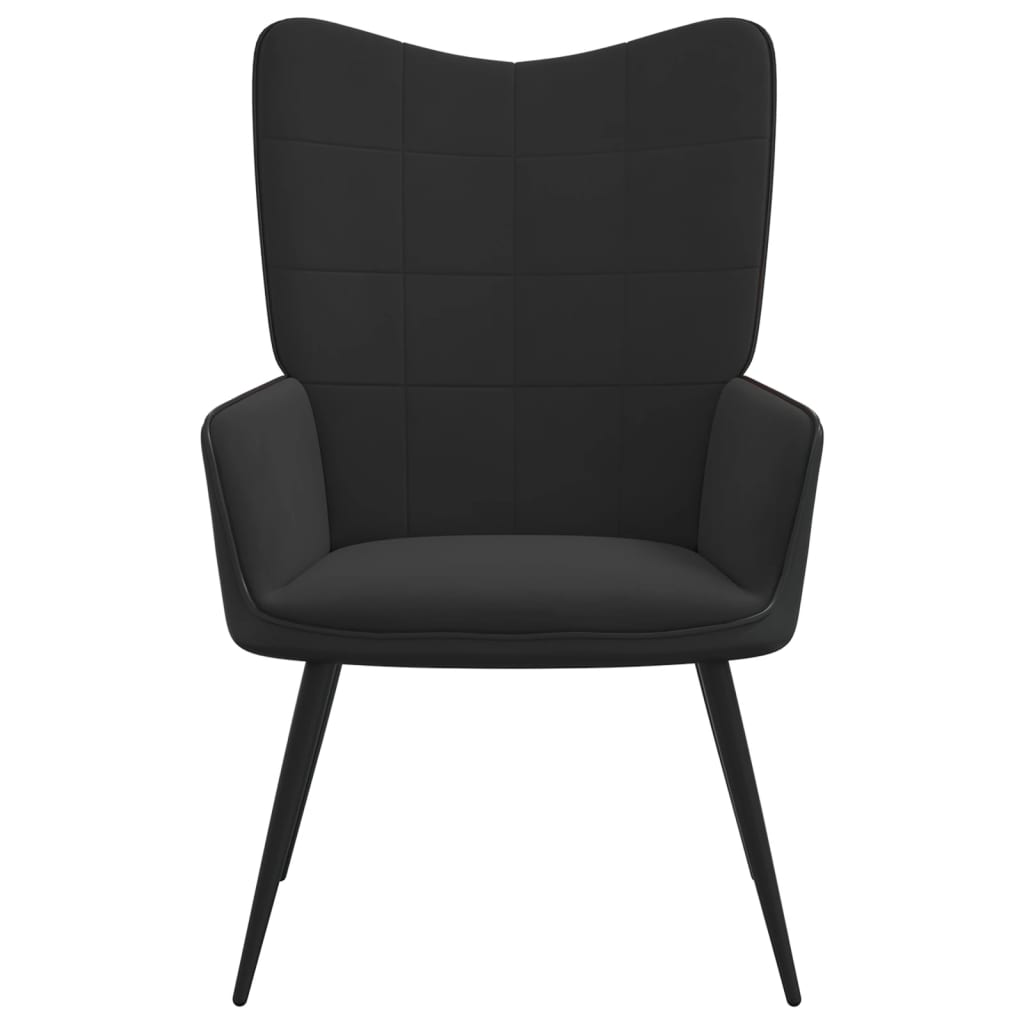 vidaXL Relaxstoel fluweel en PVC zwart