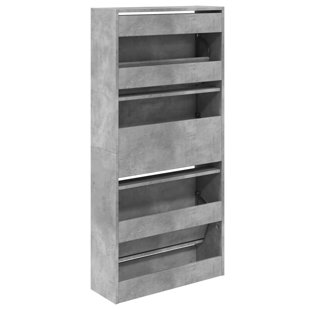 vidaXL Schoenenkast 60x21x125,5 cm bewerkt hout betongrijs