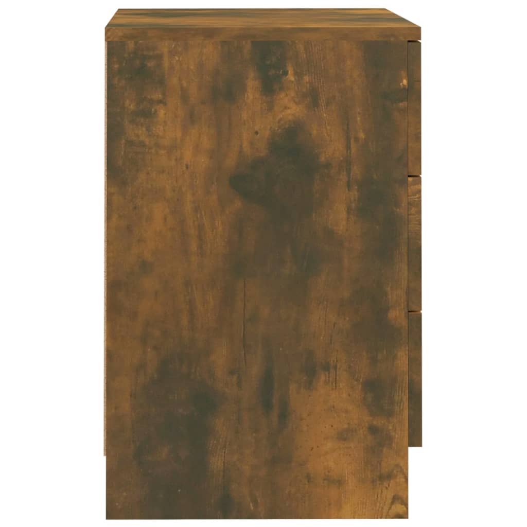 vidaXL Nachtkastje 38x35x56 cm bewerkt hout gerookt eikenkleurig