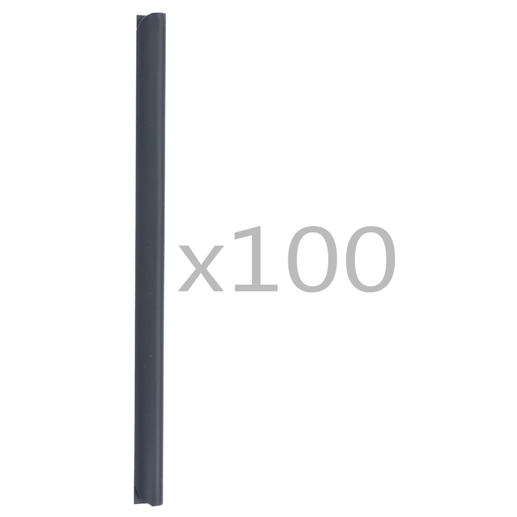 vidaXL 100 st Schuttingstrookklemmen PVC antraciet