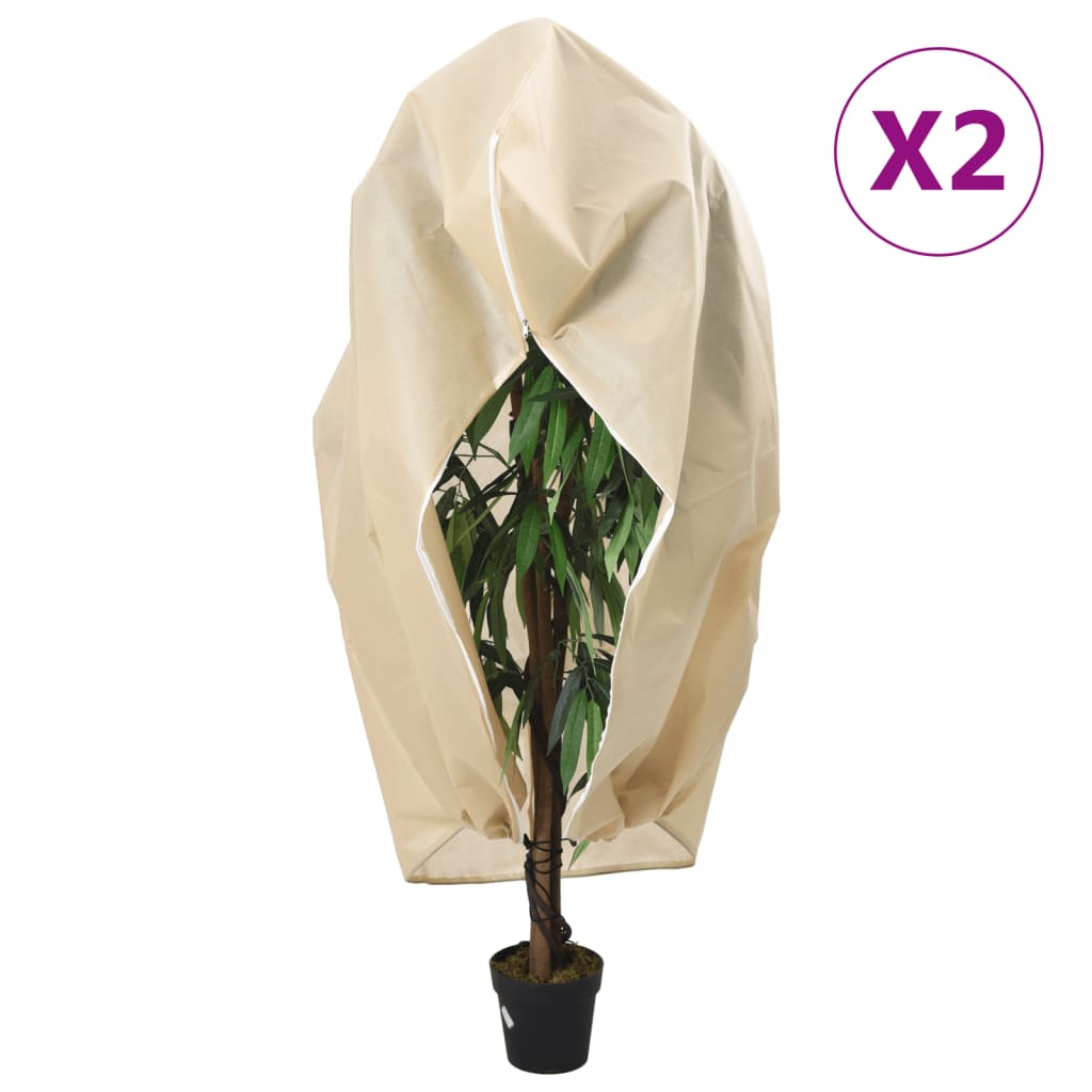vidaXL Plantenhoezen met ritssluiting 2 st 70 g/m² 1,2x1,8 m