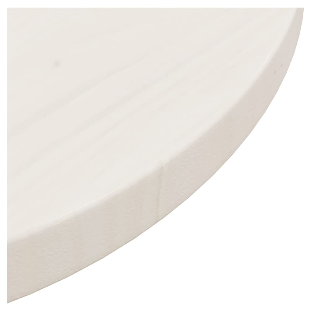 vidaXL Tafelblad Ø40x2,5 cm massief grenenhout wit