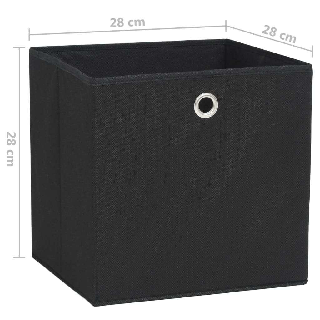 vidaXL Opbergboxen 10 st 28x28x28 cm nonwoven stof zwart
