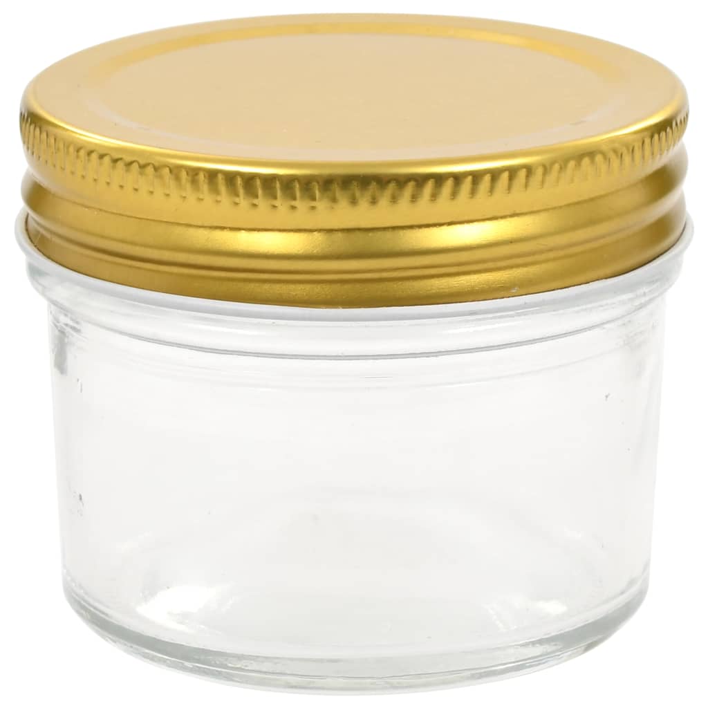 vidaXL Jampotten met goudkleurige deksels 24 st 110 ml glas