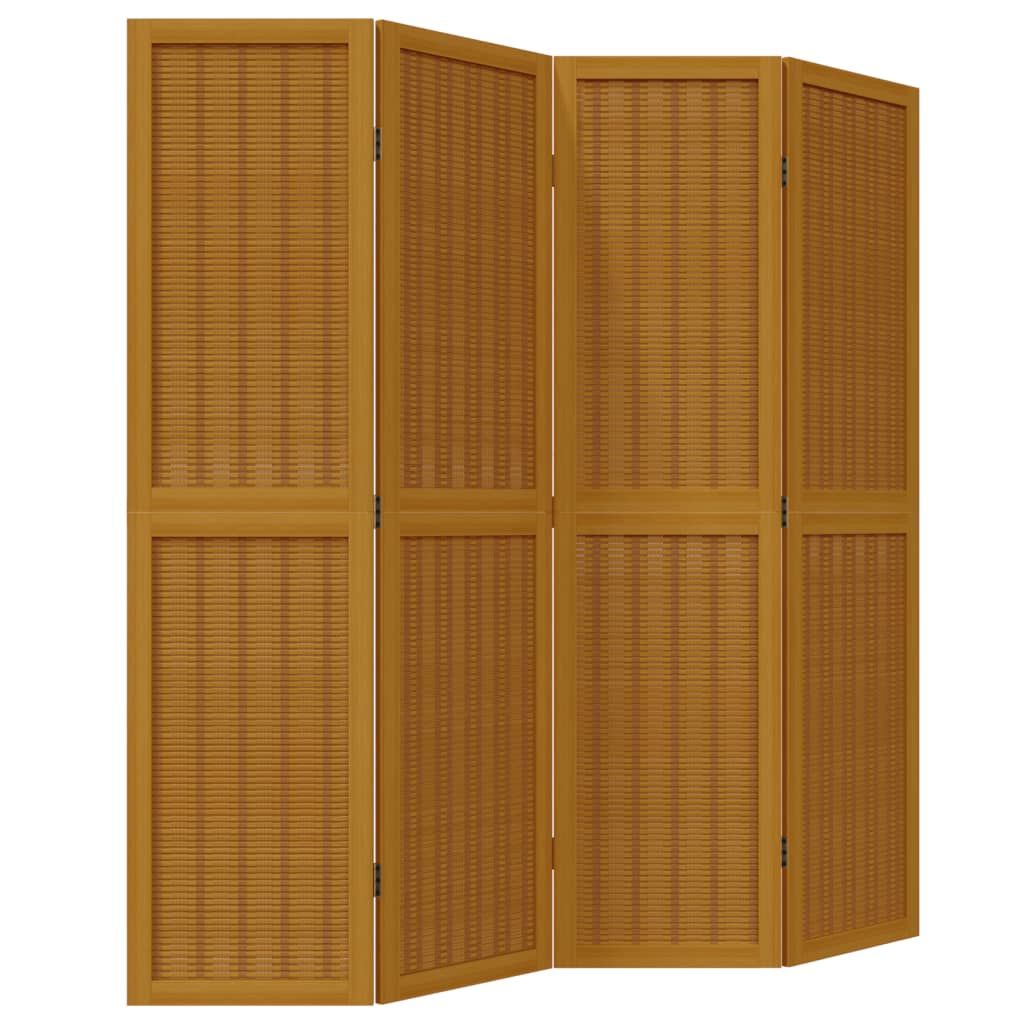 vidaXL Kamerscherm met 4 panelen massief paulowniahout bruin