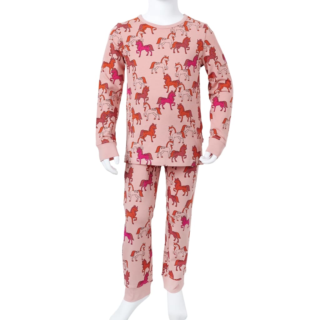 Kinderpyjama met lange mouwen 92 lichtroze