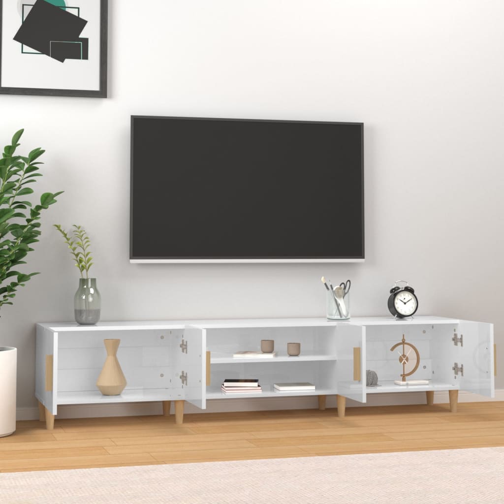 vidaXL Tv-meubel 180x31,5x40 cm bewerkt hout hoogglans wit