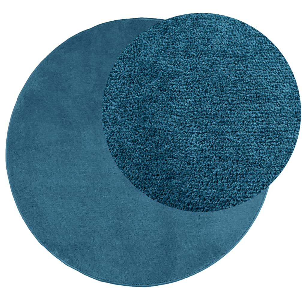 vidaXL Vloerkleed OVIEDO laagpolig Ø 240 cm turquoise