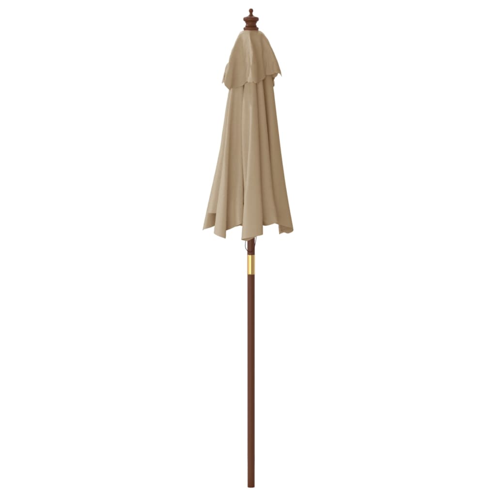 vidaXL Parasol met houten paal 196x231 cm taupe