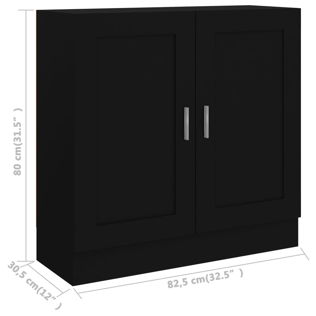 vidaXL Boekenkast 82,5x30,5x80 cm spaanplaat zwart