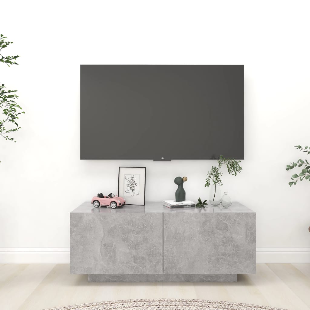 vidaXL Tv-meubel 100x35x40 cm bewerkt hout betongrijs