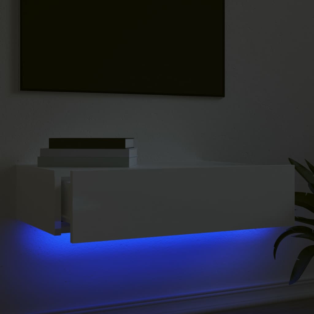vidaXL Tv-meubel met LED-verlichting 60x35x15,5 cm hoogglans wit