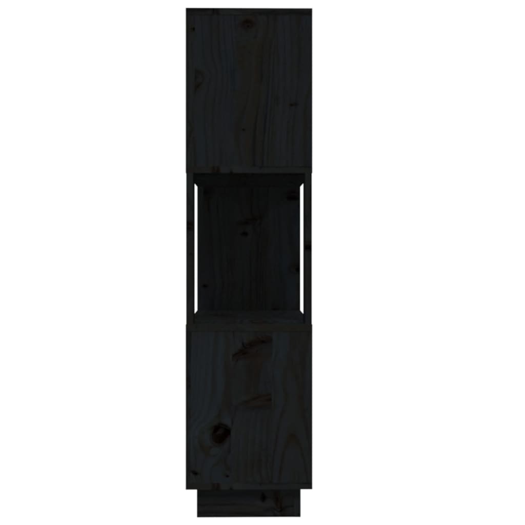 vidaXL Boekenkast/kamerscherm 80x25x101 cm massief grenenhout zwart