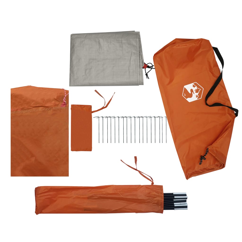 vidaXL Tent 4-persoons waterdicht grijs en oranje