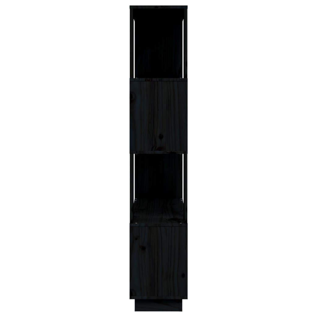 vidaXL Boekenkast/kamerscherm 80x25x132 cm massief grenenhout zwart