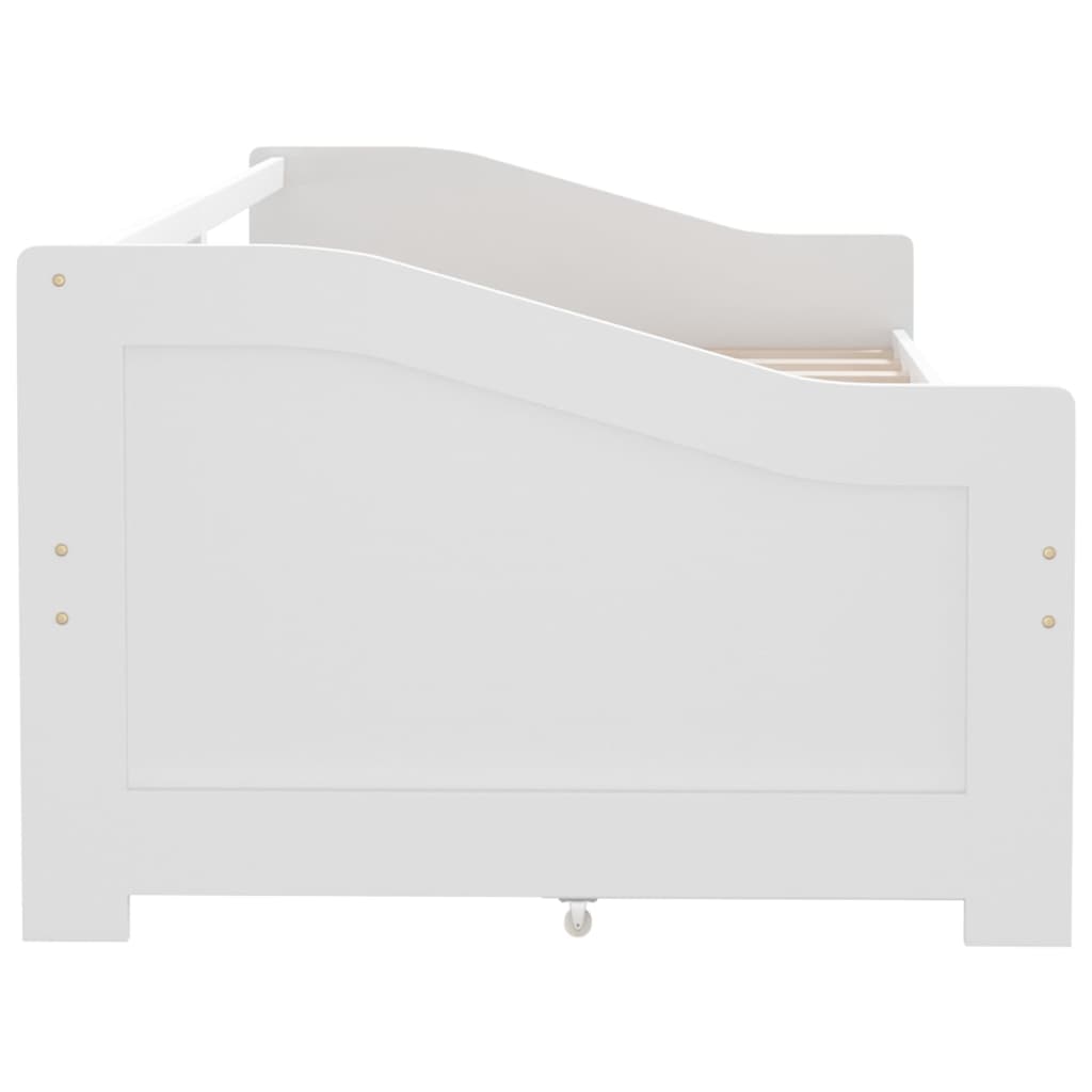 vidaXL Bedbank 3-zits met lades massief grenenhout wit 90x200 cm