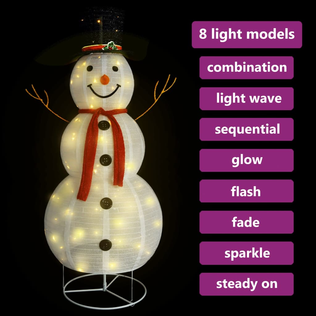 vidaXL Decoratieve sneeuwpop LED 180 cm luxe stof