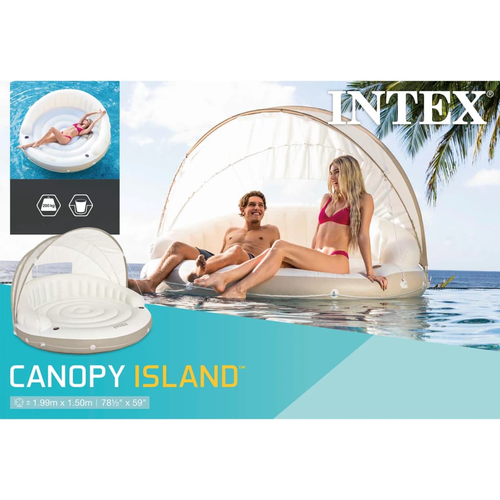 Intex Loungebed met luifel drijvend eiland 199x150 cm 58292 EU