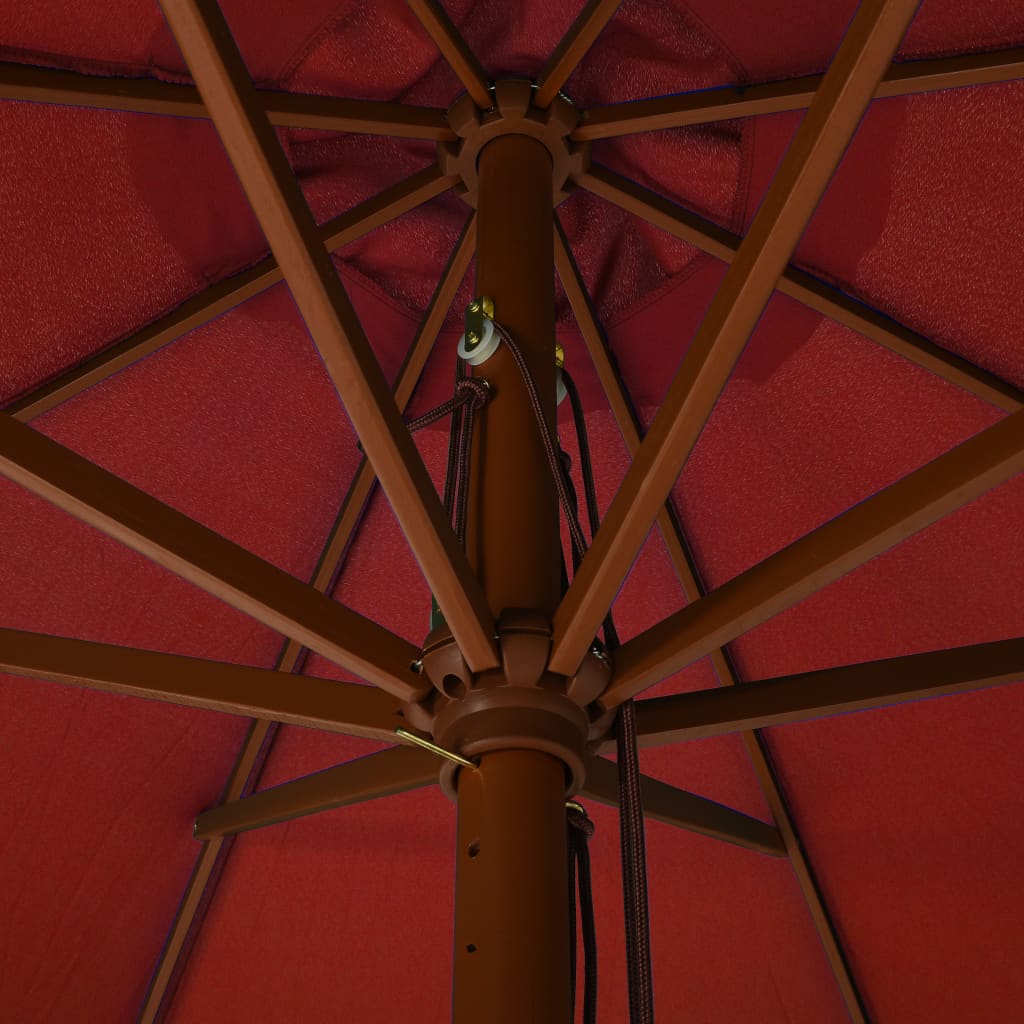 vidaXL Parasol met houten paal 330 cm terracottakleurig