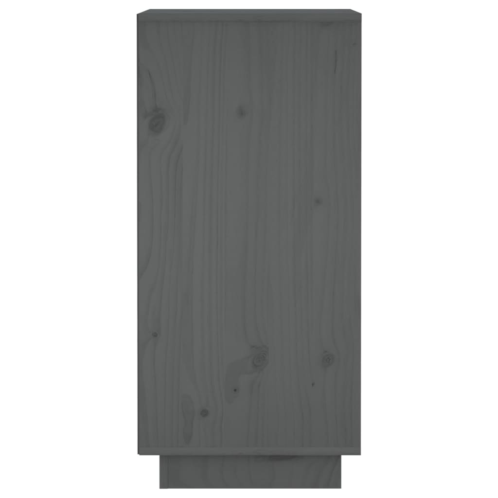 vidaXL Dressoirs 2 st 31,5x34x75 cm massief grenenhout grijs