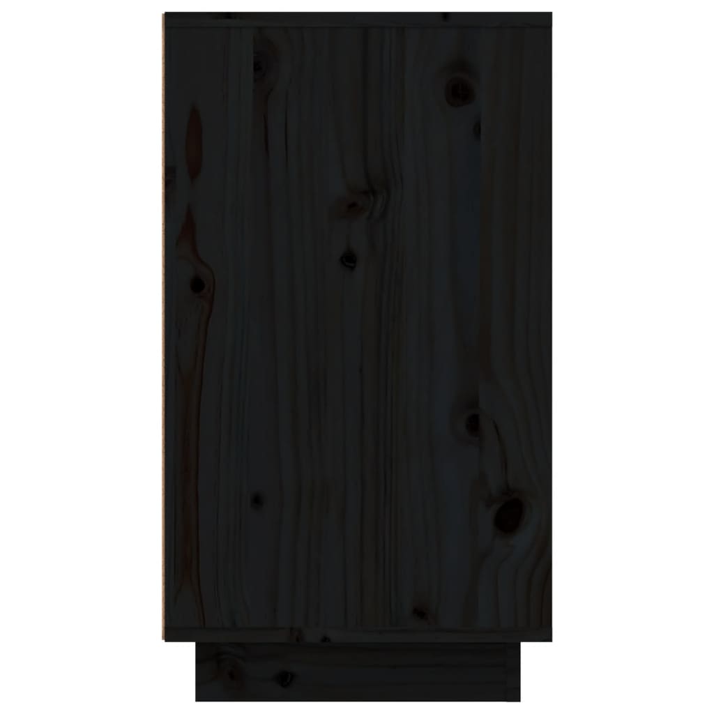 vidaXL Schoenenkast 110x34x61 cm massief grenenhout zwart