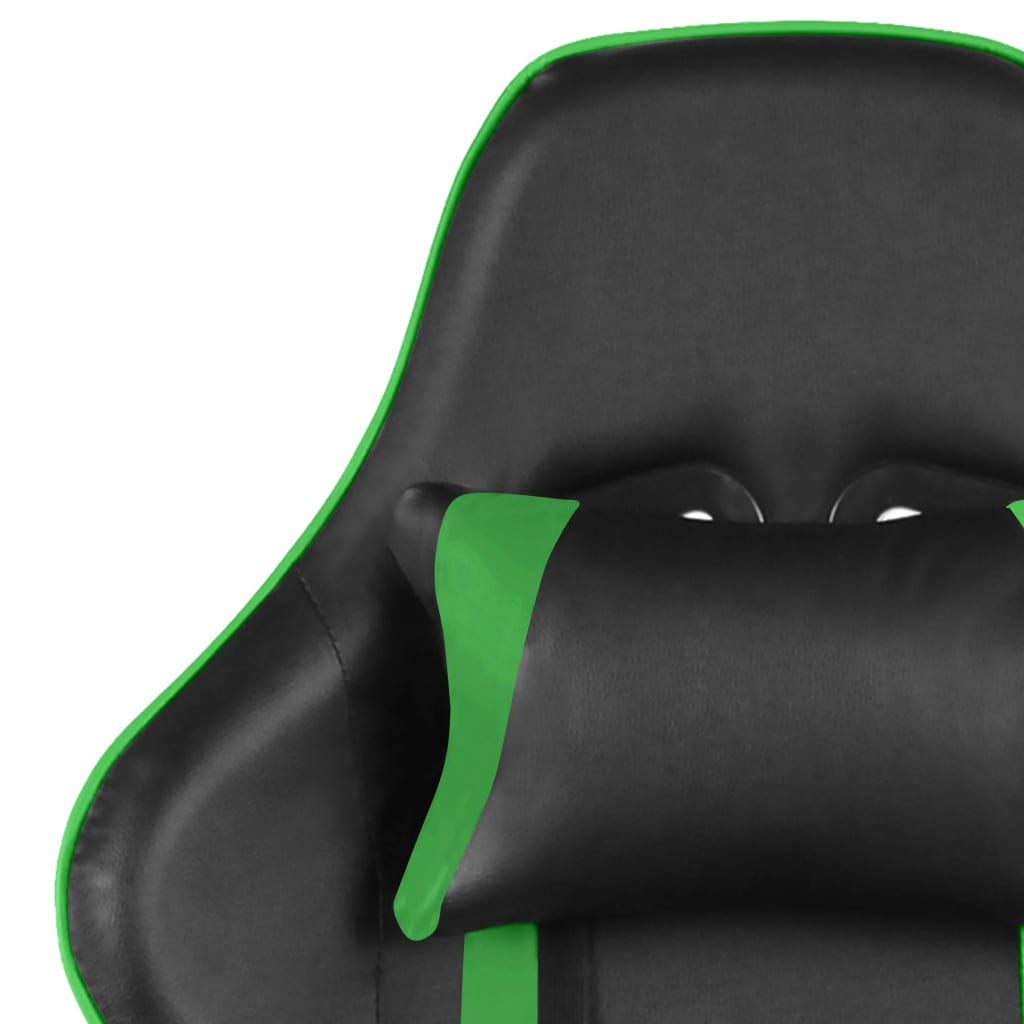 vidaXL Gamestoel draaibaar met voetensteun PVC groen