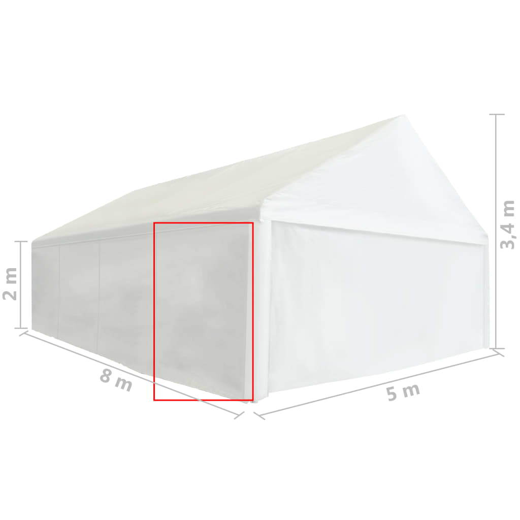 vidaXL Partytent zijpaneel 550 g/m² 2x2 m PVC wit