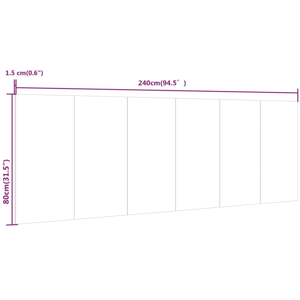 vidaXL Hoofdbord wandmodel 240x1,5x80 cm bewerkt hout sonoma eiken