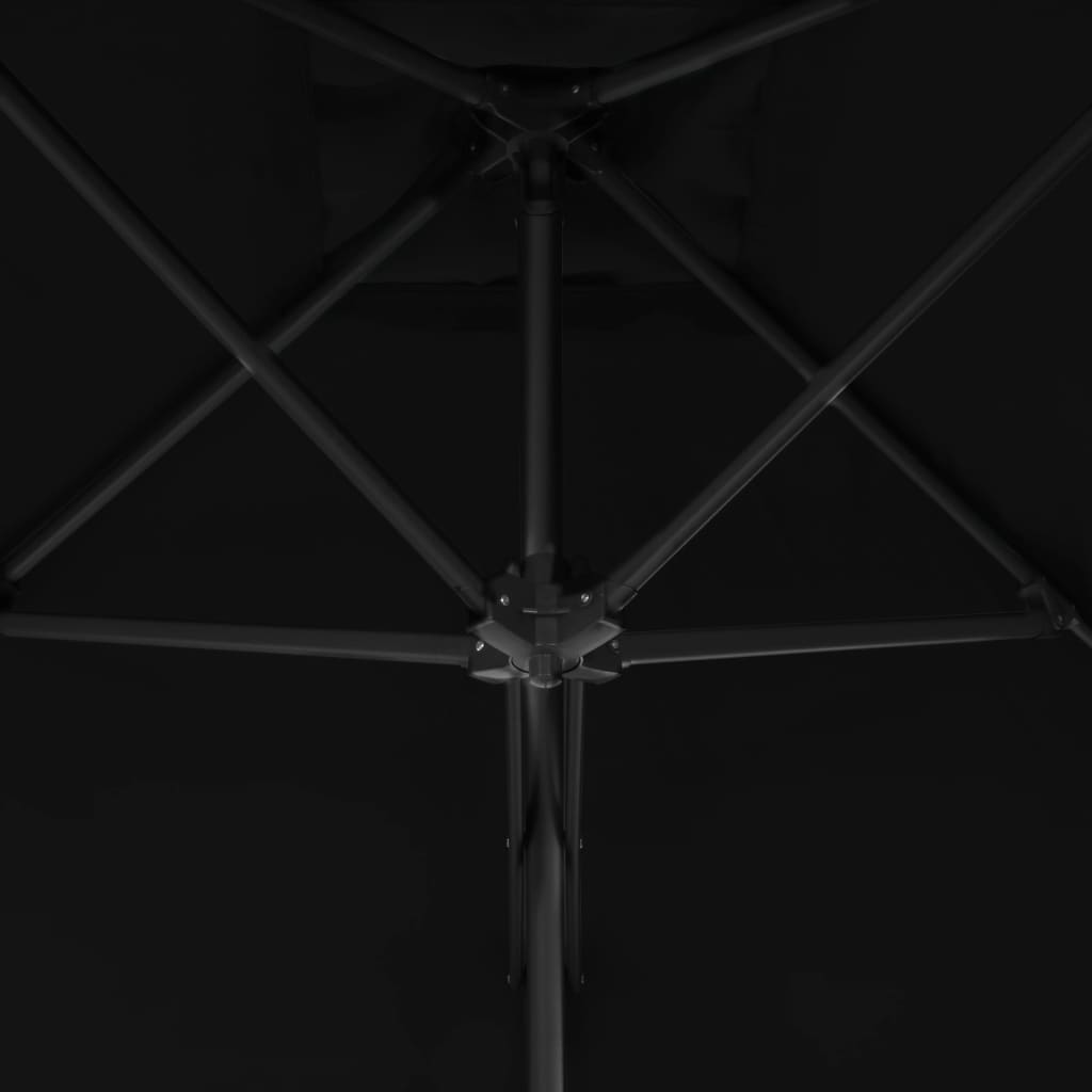 vidaXL Parasol met stalen paal 250x250x230 cm zwart