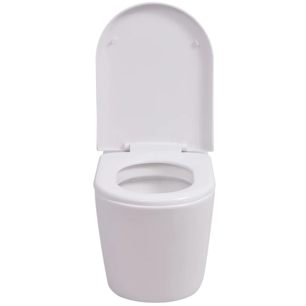 vidaXL Hangend toilet met verborgen stortbak keramiek wit
