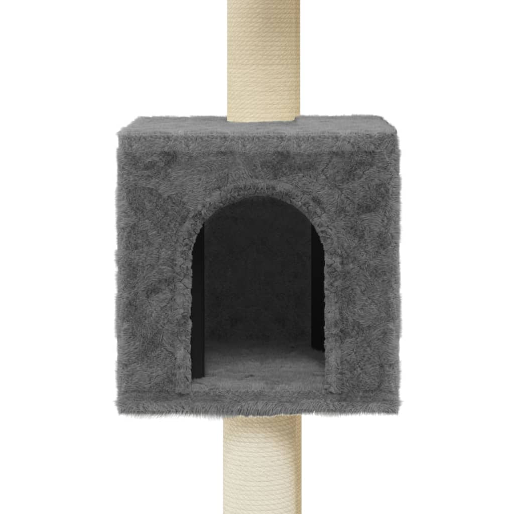 vidaXL Kattenkrabpaal met sisal krabpalen 104 cm donkergrijs