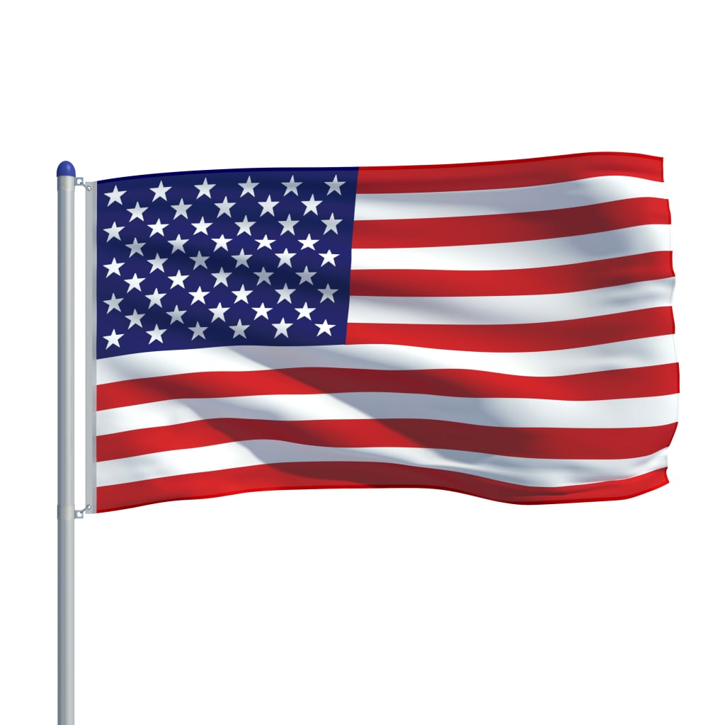 vidaXL Vlag met vlaggenmast Verenigde Staten 6 m aluminium