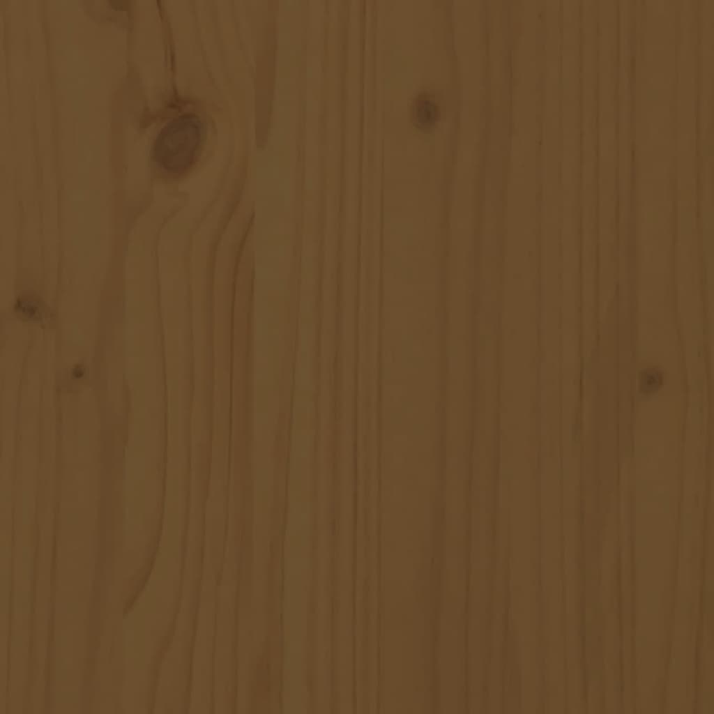 vidaXL Ligbedden 2 st met tafeltje massief grenenhout honingbruin