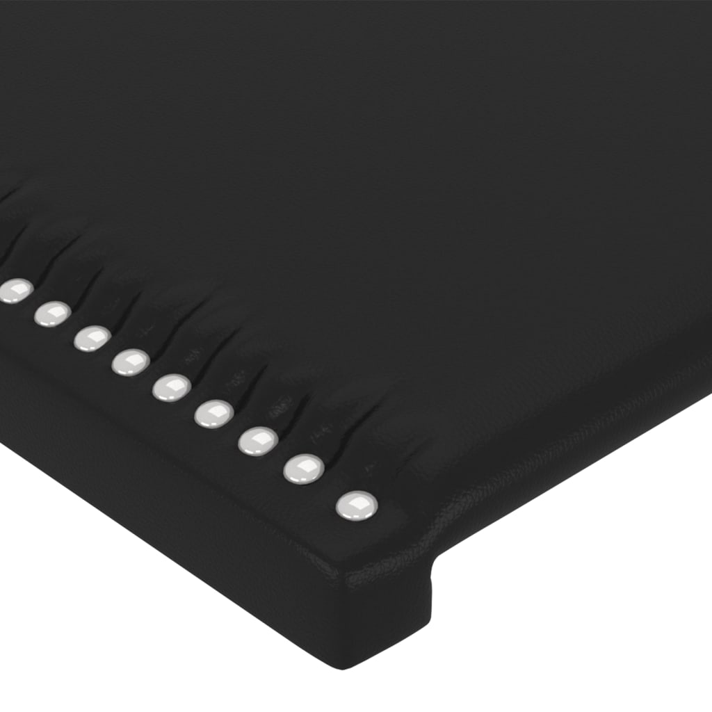 vidaXL Hoofdbord met randen 203x23x78/88 cm kunstleer zwart