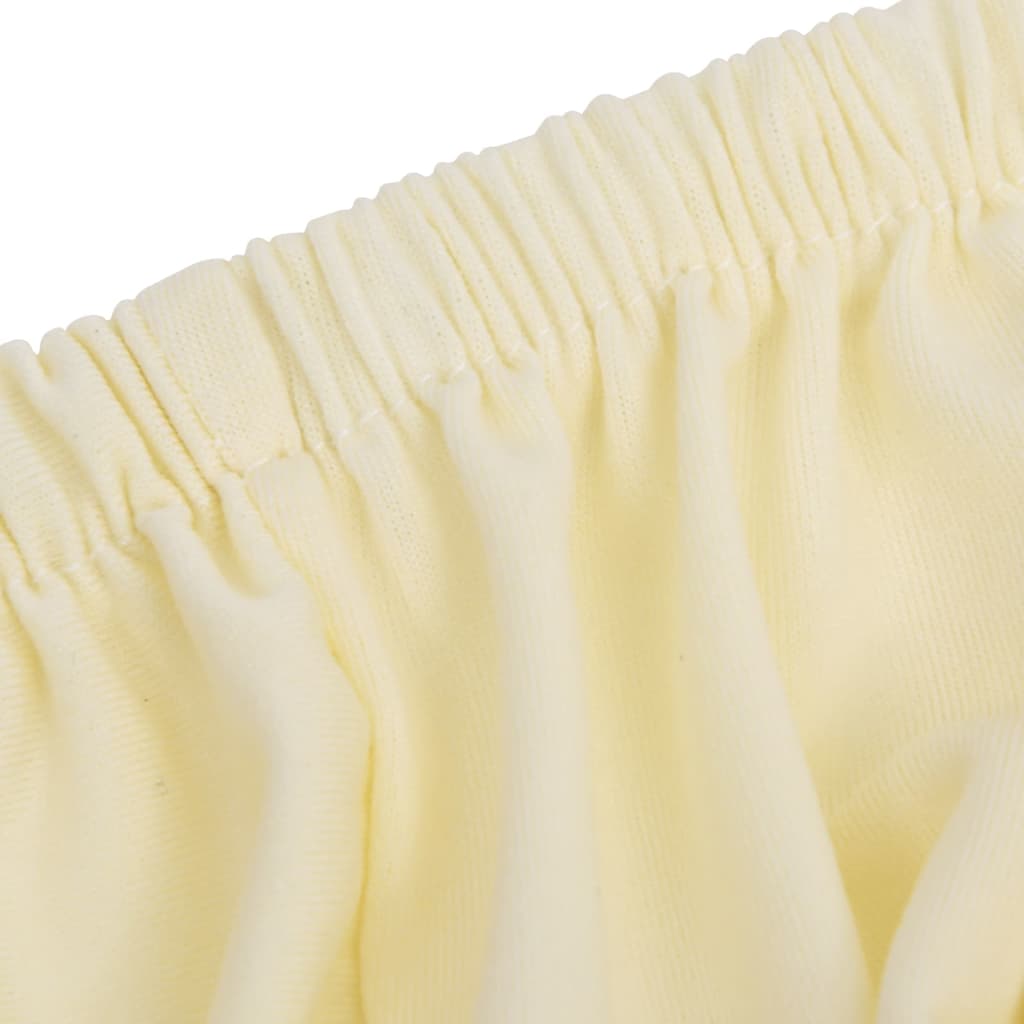 vidaXL Bankhoes stretch polyester jersey crèmekleurig