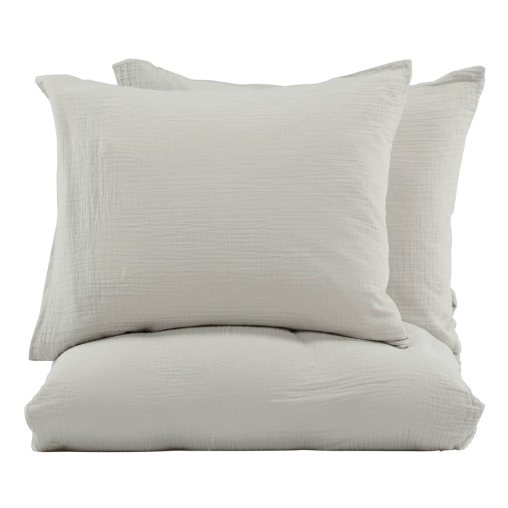 Dreamzie Bedset 220x240 Katoen Percale - Donkergrijs - Dekbedovertrek 220x240 en 2x Kussenslopen 80x80 cm