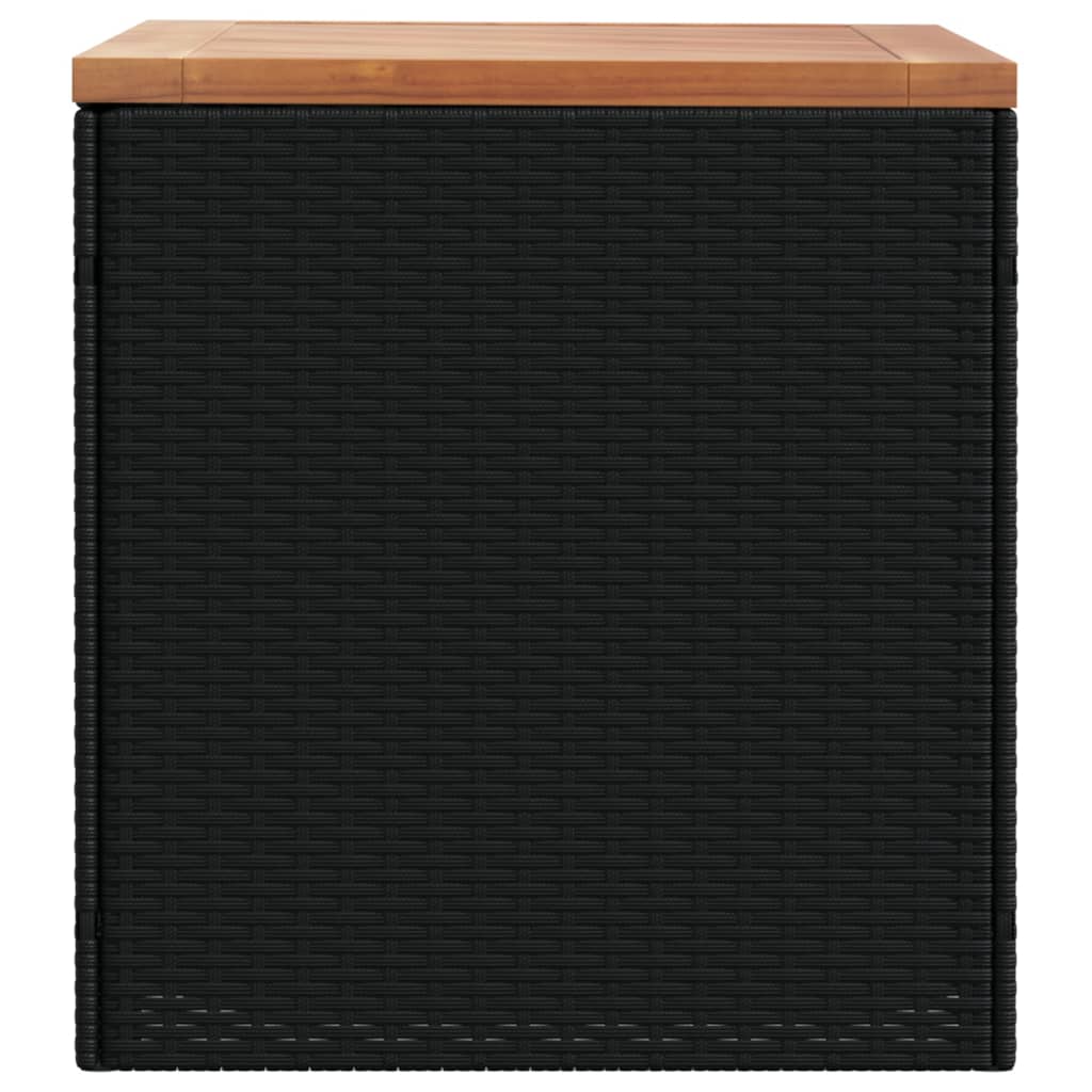 vidaXL Tuinbox 110x50x54 cm poly rattan en acaciahout zwart