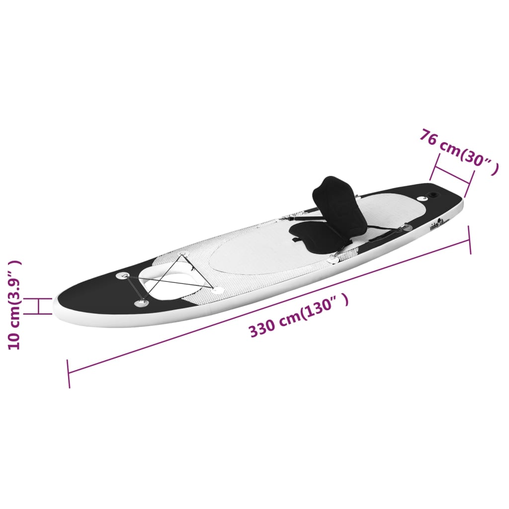 vidaXL Stand Up Paddleboardset opblaasbaar 330x76x10 cm zwart