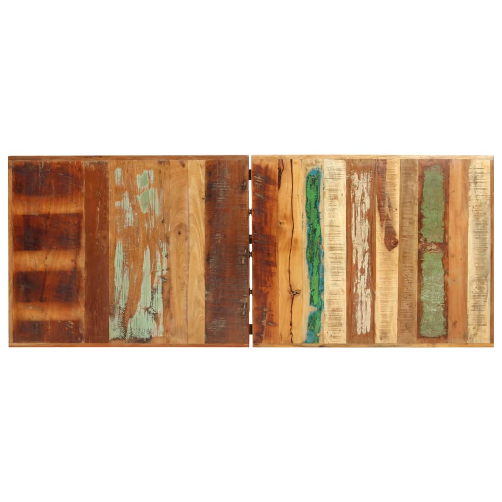 vidaXL 9-delige Barset massief gerecycled hout, echt leer en canvas
