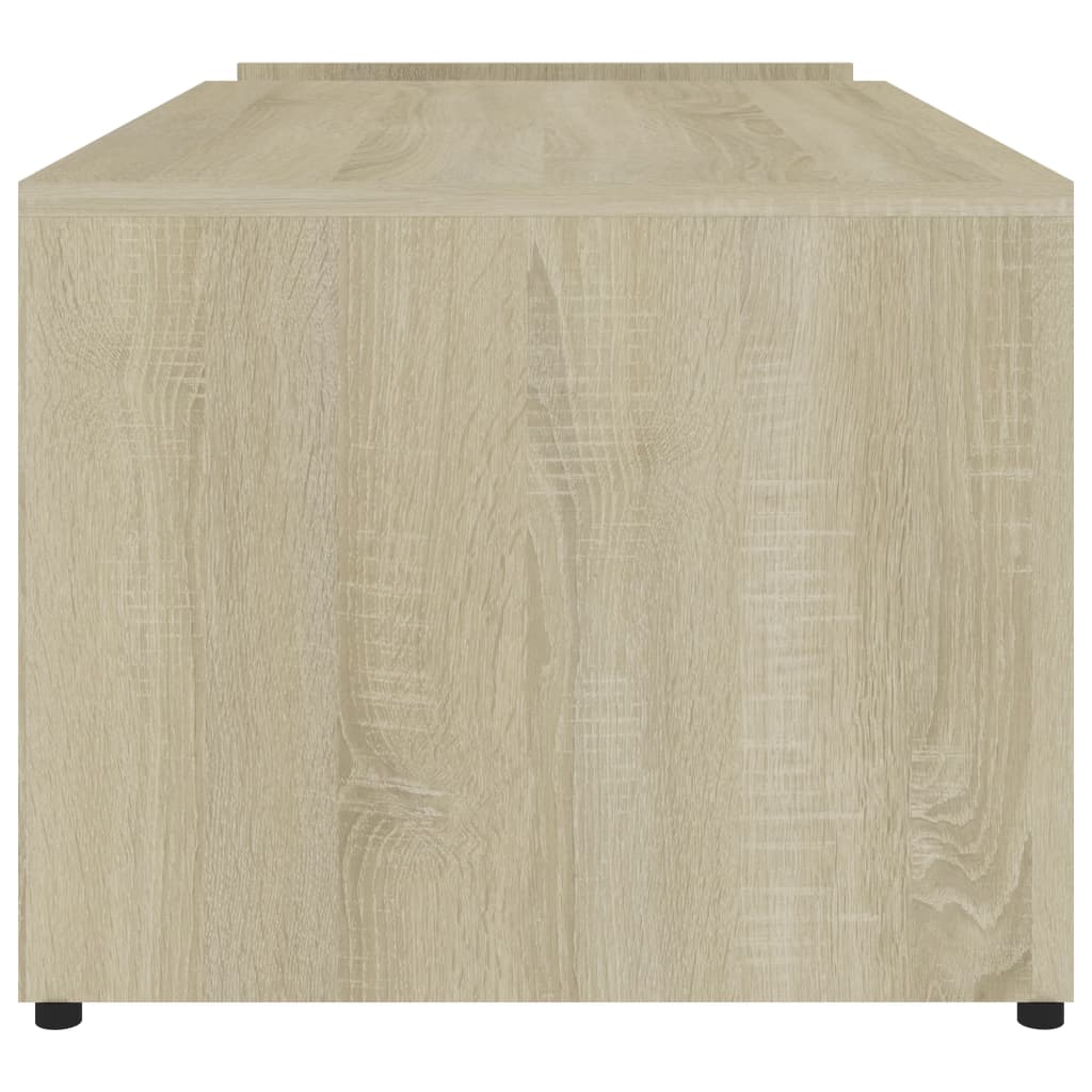 vidaXL Salontafel 90x45x35 cm bewerkt hout wit en sonoma eikenkleurig