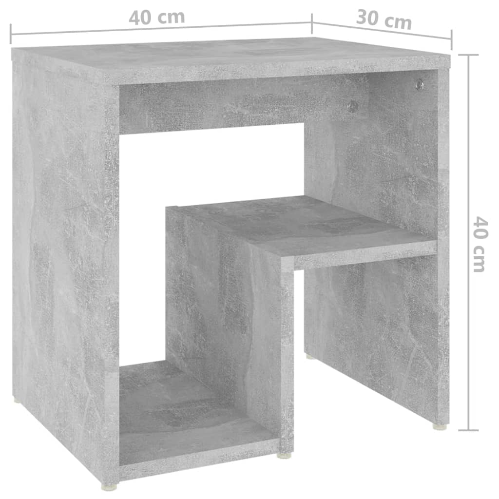 vidaXL Nachtkastje 40x30x40 cm spaanplaat betongrijs
