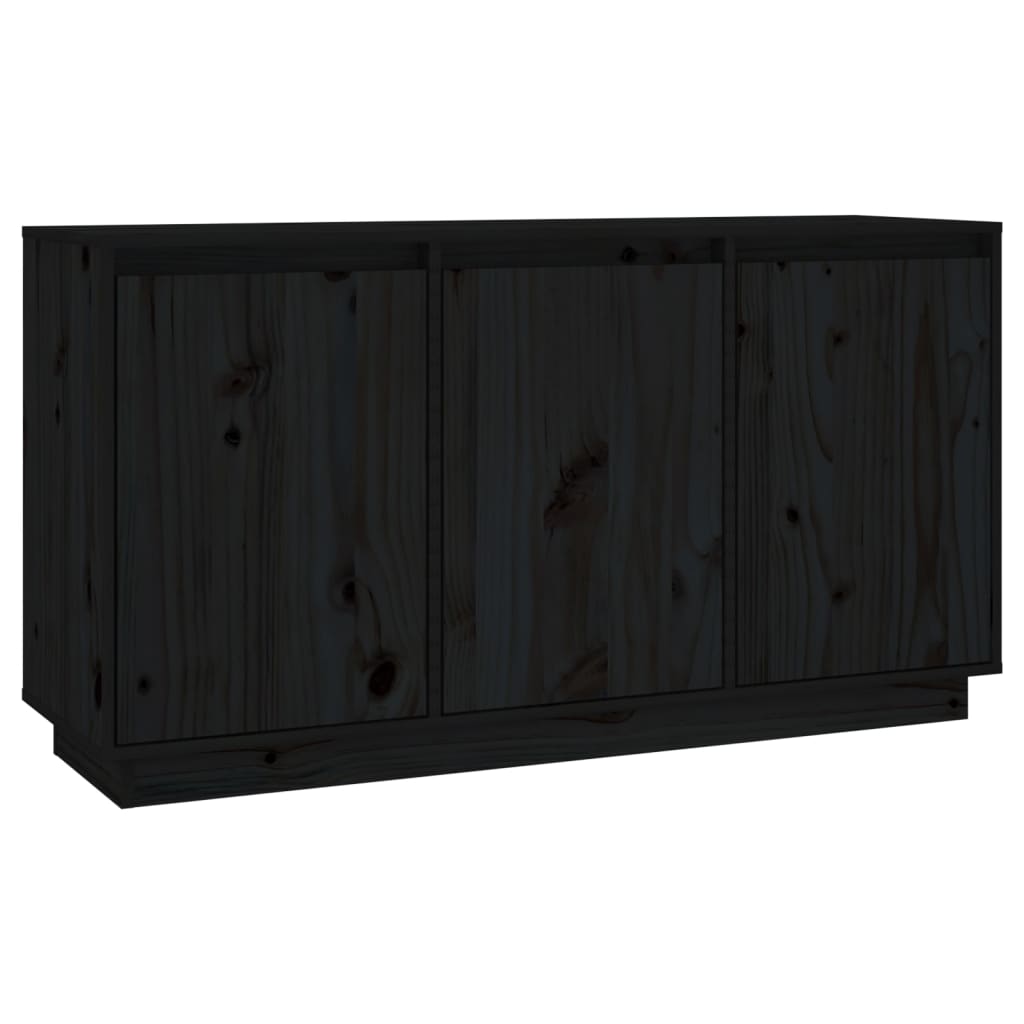 vidaXL Dressoir 111x34x60 cm massief grenenhout zwart