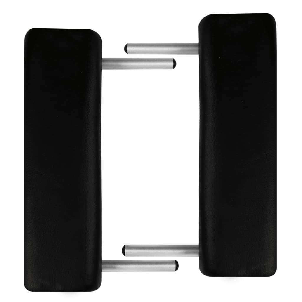 Inklapbare massagetafel 3 zones met aluminium frame (zwart)