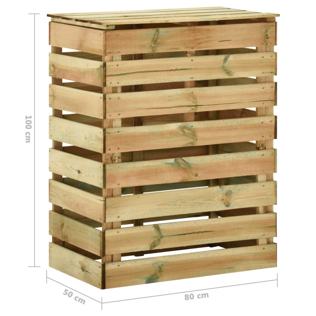 vidaXL Tuincompostbak gelat 80x50x100 cm geïmpregneerd grenenhout