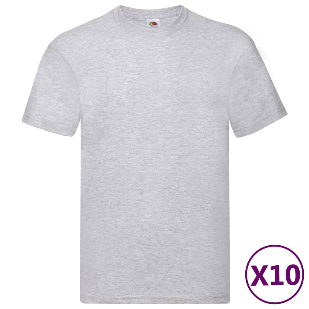 Fruit of the Loom T-shirts Original 10 st XXL katoen grijs