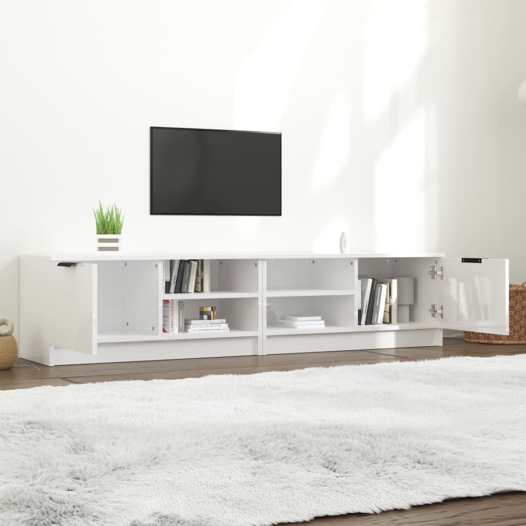 vidaXL Tv-meubelen 2 st 80x35x36,5 cm bewerkt hout hoogglans wit