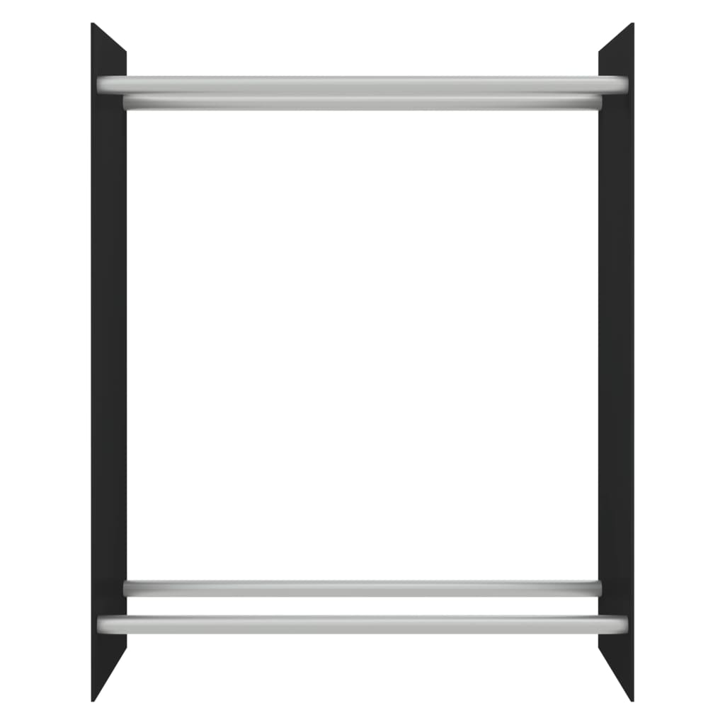 vidaXL Haardhoutrek 80x35x100 cm gehard glas zwart