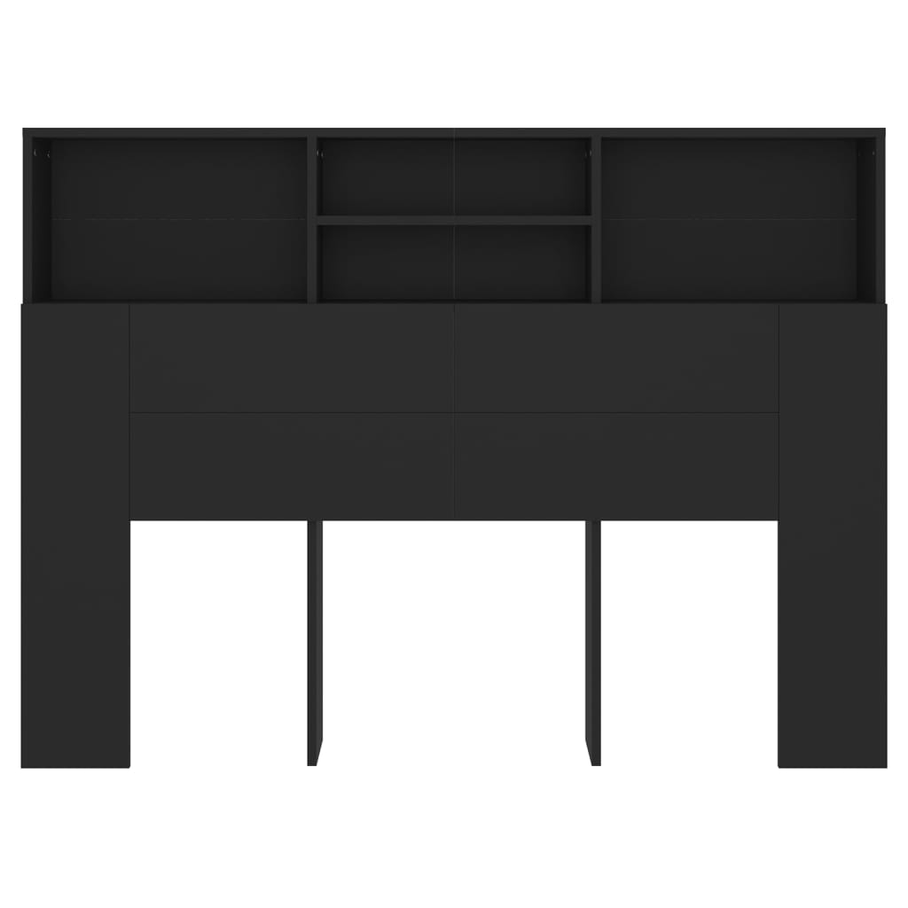 vidaXL Hoofdbordkast 140x19x103,5 cm zwart